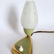 Set of 2 rockabilly fifties table lights with milk glass sconces with little dots