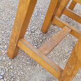 Pair of wooden stools from Gare 1950s