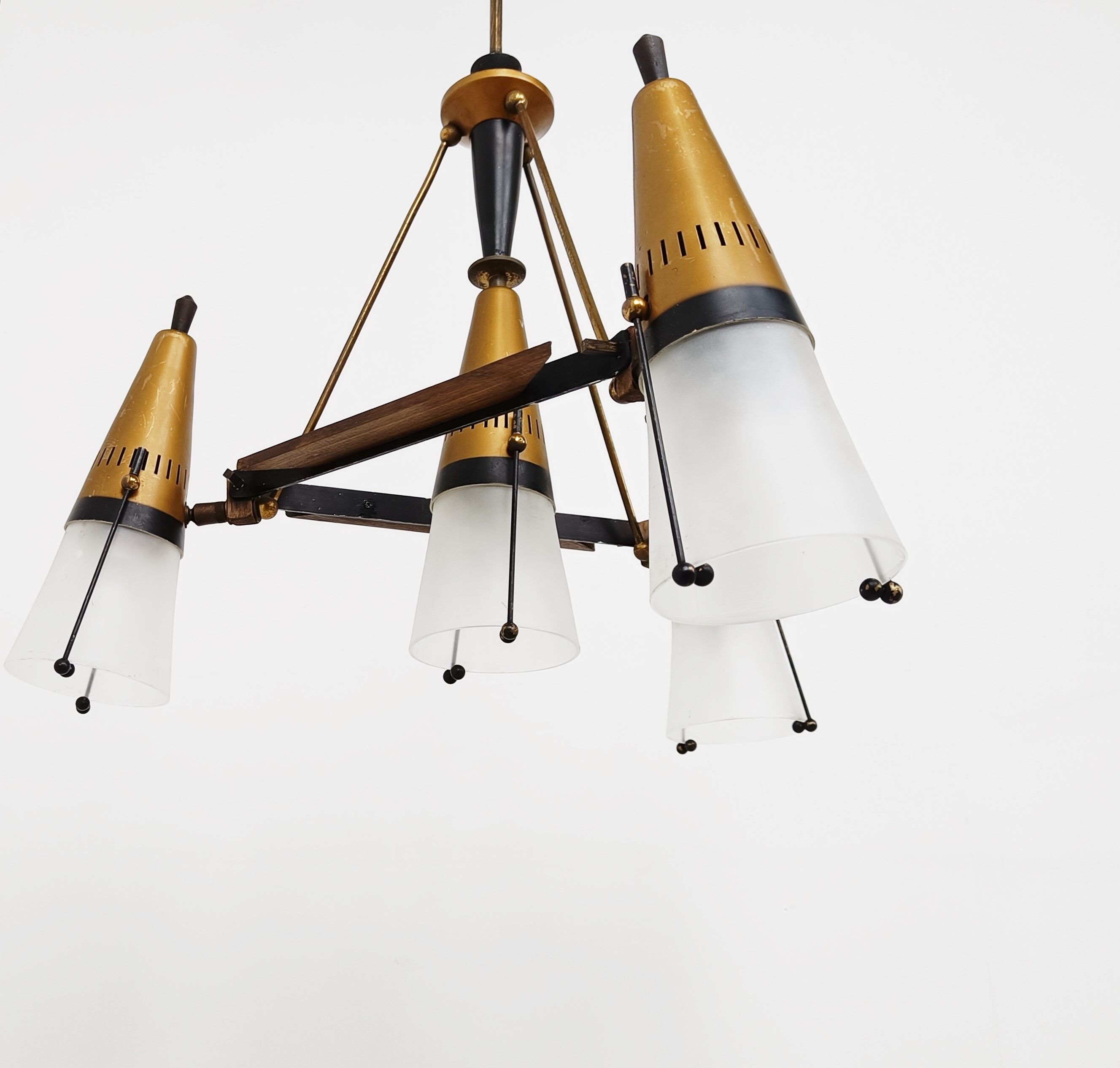 Mid century chandelier by Oscar Torlasco, 1950s