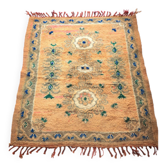 Tapis marocain vintage Zemmour. Fait main, pure laine. 115x100cm