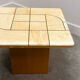 Graphic travertine tile coffee table on oak base, 1970s