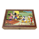 Boîte de 24 cubes en bois Garnier illustrations Walt Disney