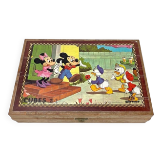 Box of 24 wooden cubes Garnier illustrations Walt Disney