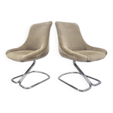 Very Rare Pair of Chairs in the Style of Boris Tabacoff, France, 1970s