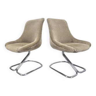 Very Rare Pair of Chairs in the Style of Boris Tabacoff, France, 1970s