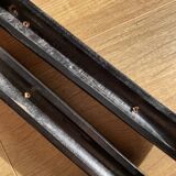 Cantilever armchair in cane and bouclette fabric