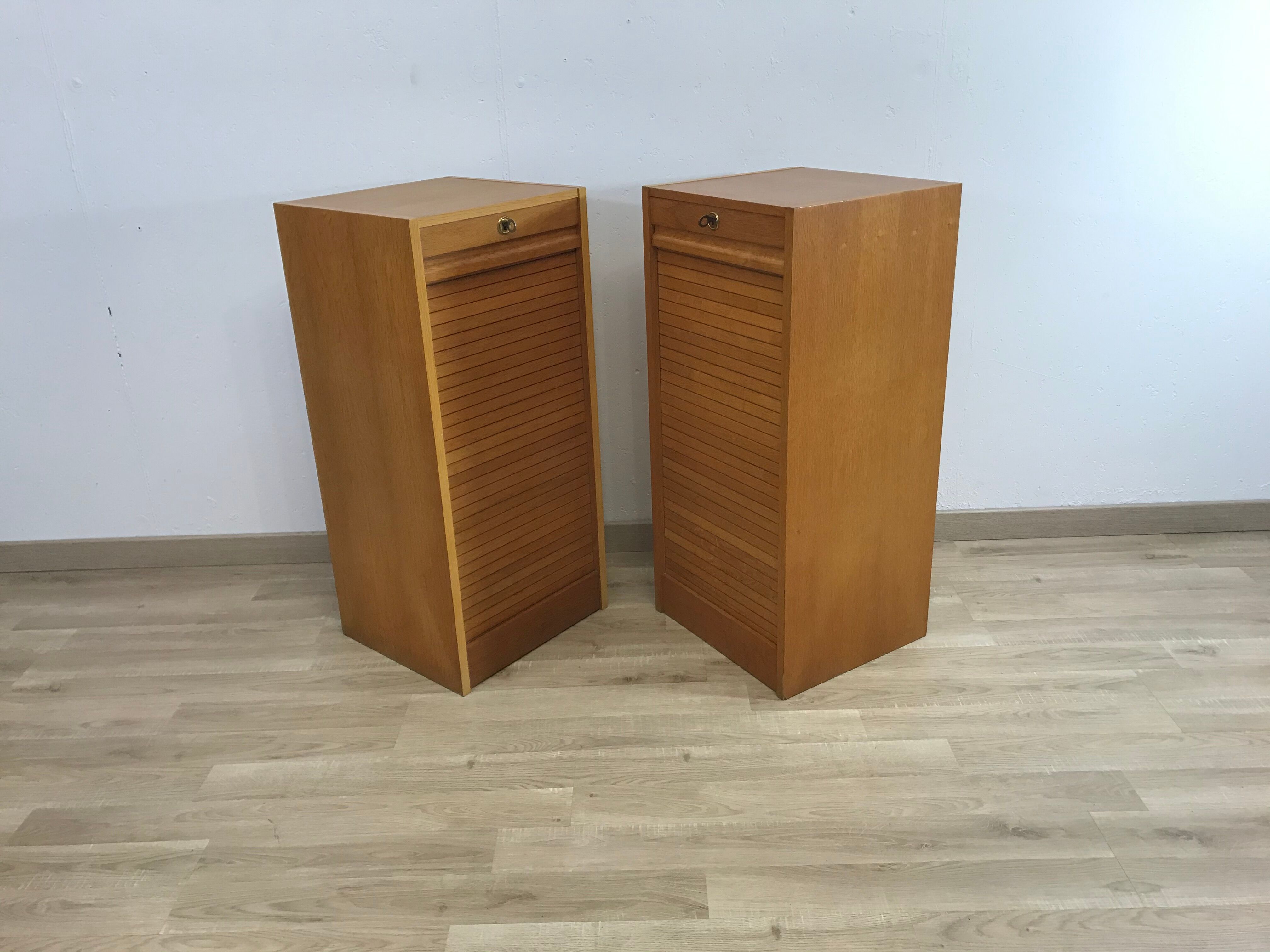 Pair of old curtain filing cabinets