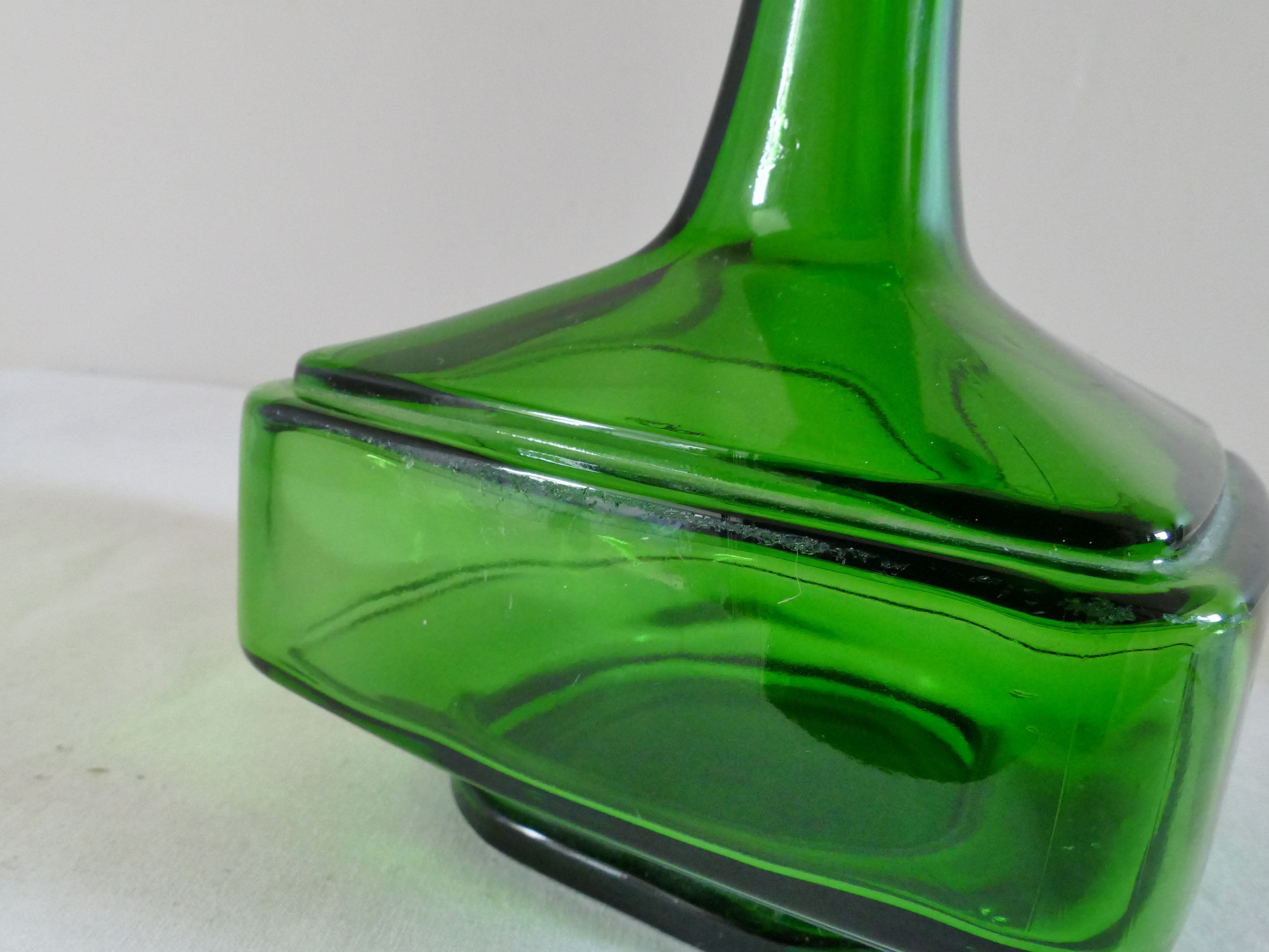 Green vintage sweet decanter