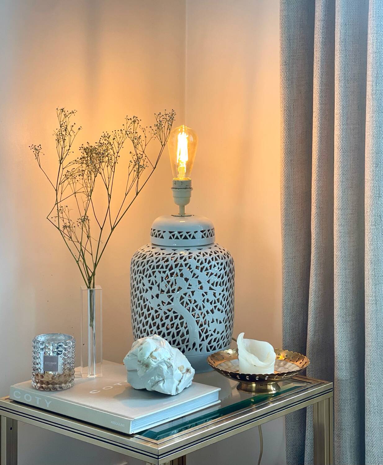 Porcelain lamp base 1950