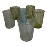 Set of 6 glass shot glasses from Biot 1960