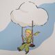 Antoine de Saint-Exupéry: The Little Prince flies with the clouds, lithograph.