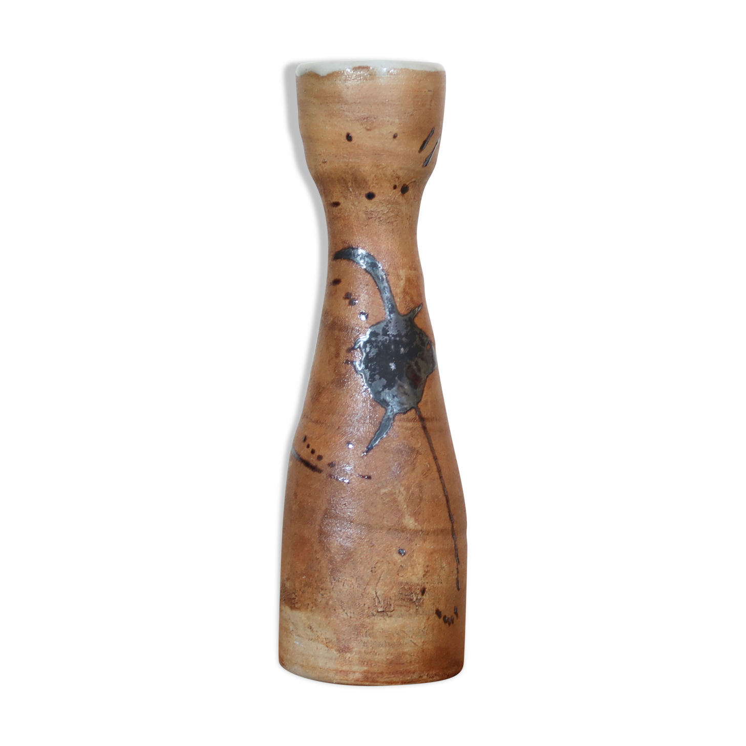Vase en céramique de la poterie de la colombe, décor abstrait, années 70