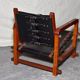 Ensemble de 4 fauteuils et une table basse en Bunbinga et cuir