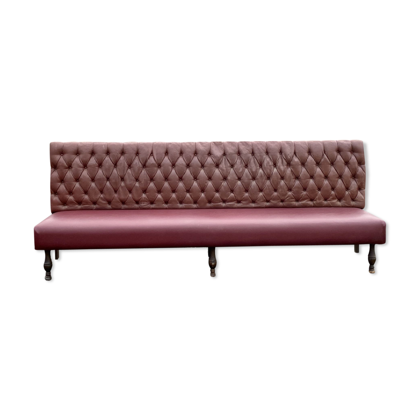 1930s bistro bench in faux leather