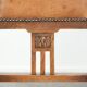 Set of 4 antique oak dining chairs in Art Nouveau style with sheepskin