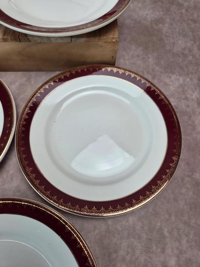 Lot de 12 assiettes à dessert Digoin Sarreguemines « rubis »