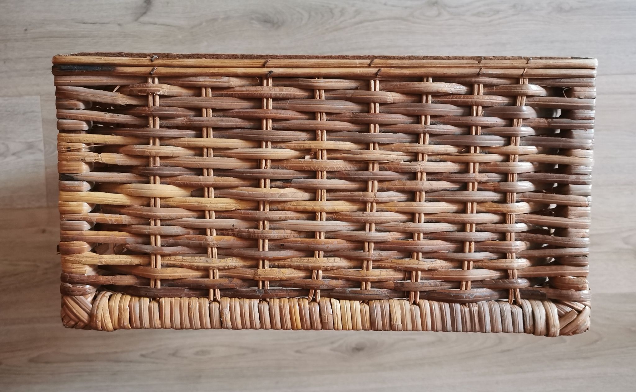 Grand tiroir panier osier rotin vintage ancien