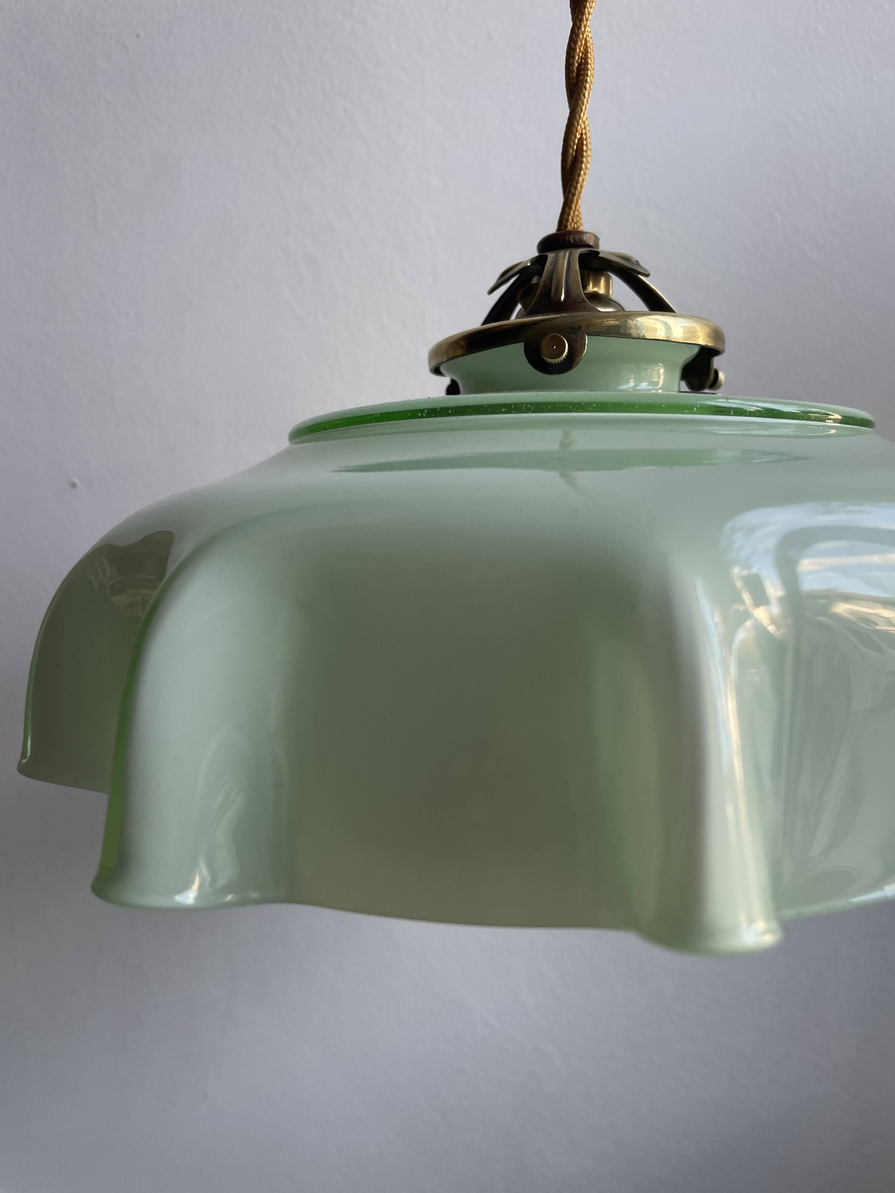 Vintage opaline pendant light