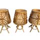 Set of 3 rattan lamps from the 1960s France