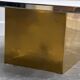 Brute travertine coffee table with brass base and chrome edges, France 1970s.