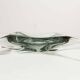 Transparent and green Murano glass ashtray