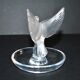 Lalique ashtray dish bird dove in frosted crystal and signed
