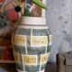 West-Germany vintage ceramic vase washes with graphic pattern
