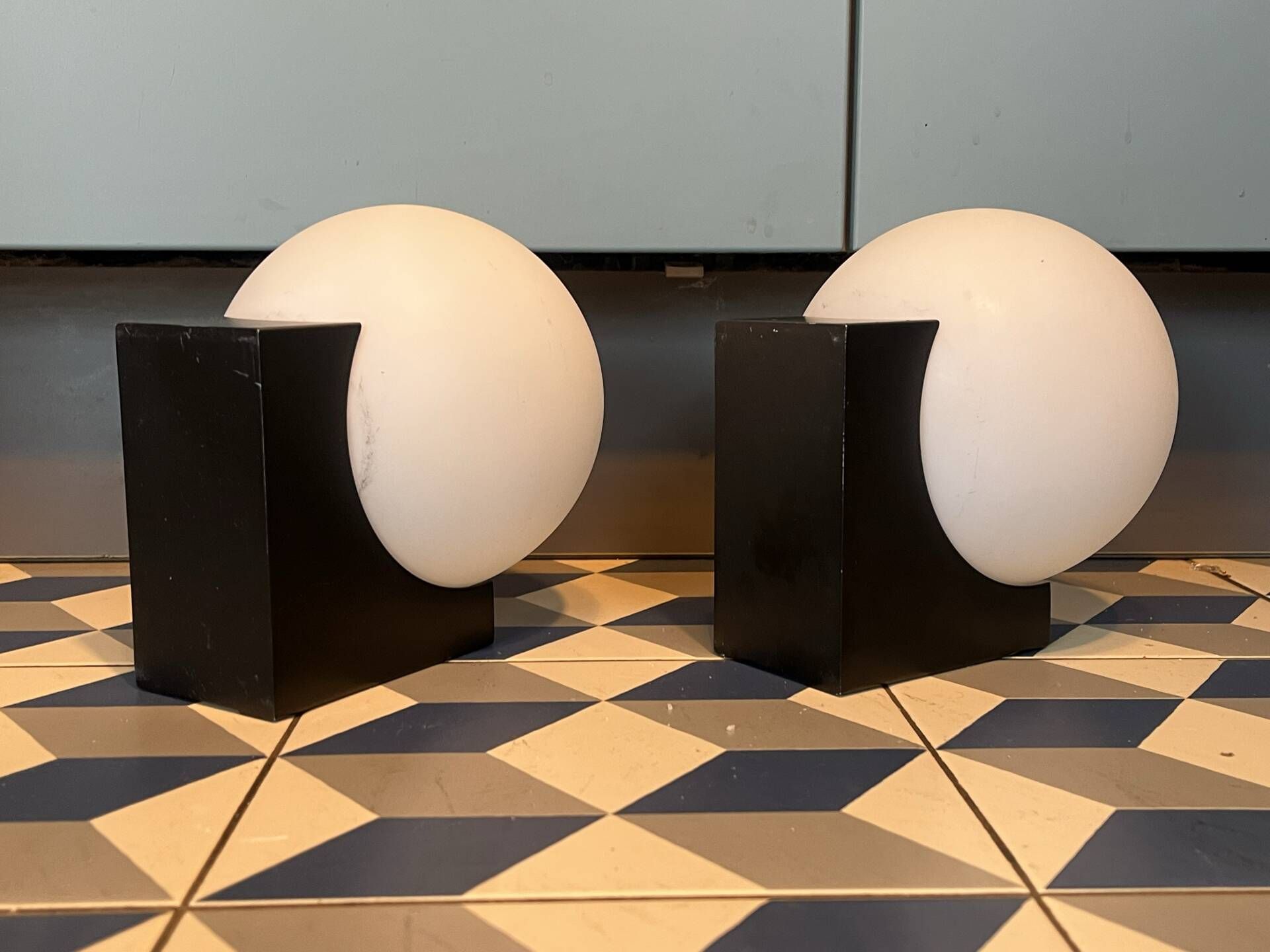 Pair of space age Amilux wall lights