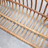 Lit corbeille vintage en rotin 120cm x 190cm