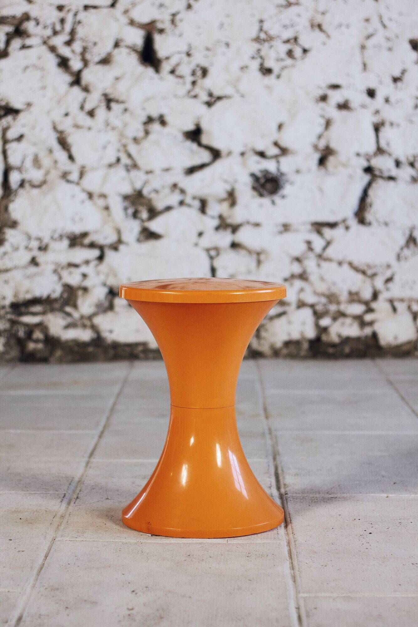 Set of 3 Tam Tam stools in orange by Henri Massonnet for Stamp, 1970.