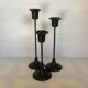 Scandinavian trio of candlesticks with tulip base