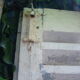 Old wooden slatted shutters