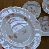 Antique Limoges Haviland porcelain dessert plates, birds