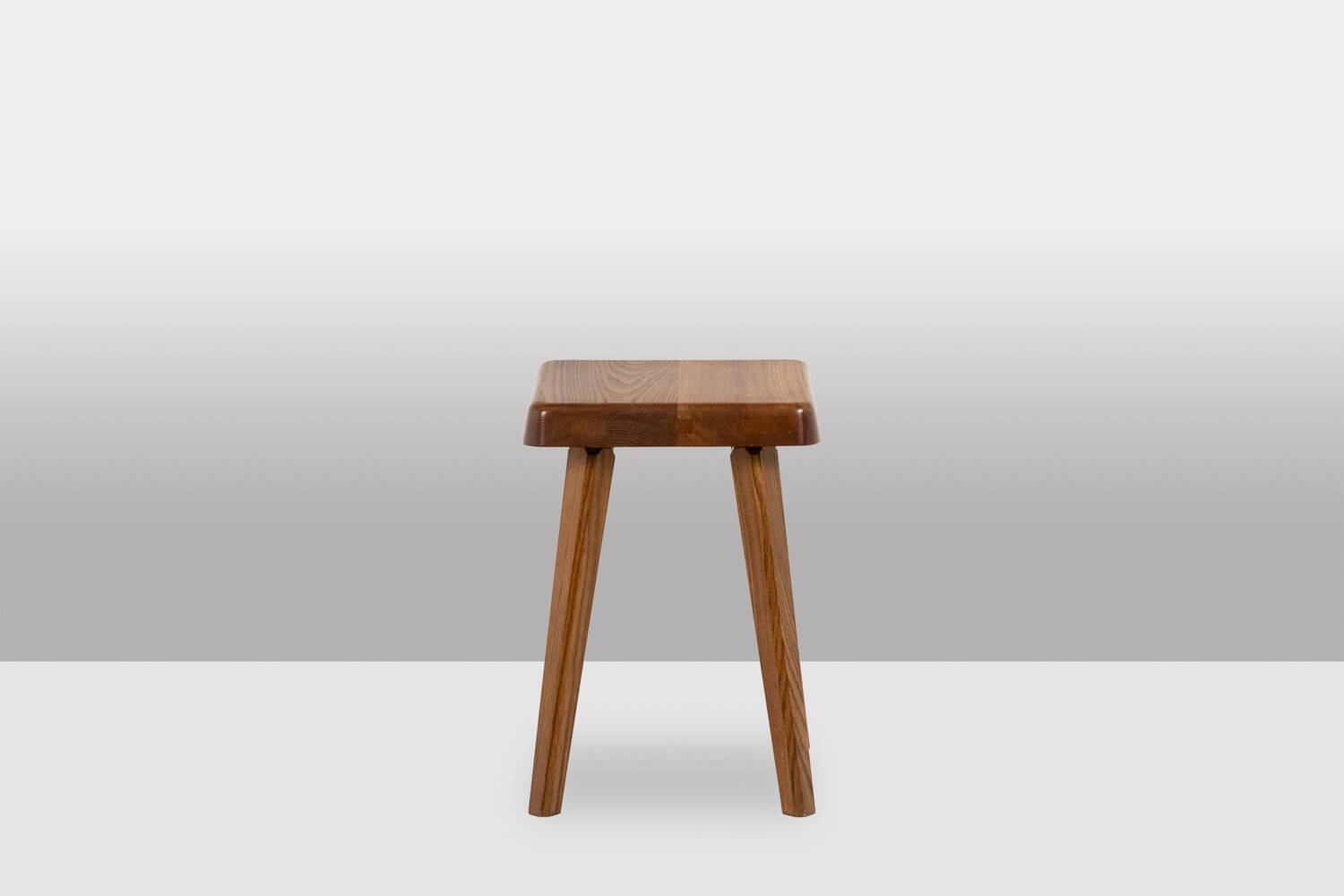 Pierre Chapo. Pair of stools in natural blond elm. 1970s.