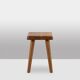 Pierre Chapo. Pair of stools in natural blond elm. 1970s.