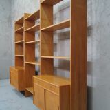 Scandinavian oak modular wall unit, 1960s
