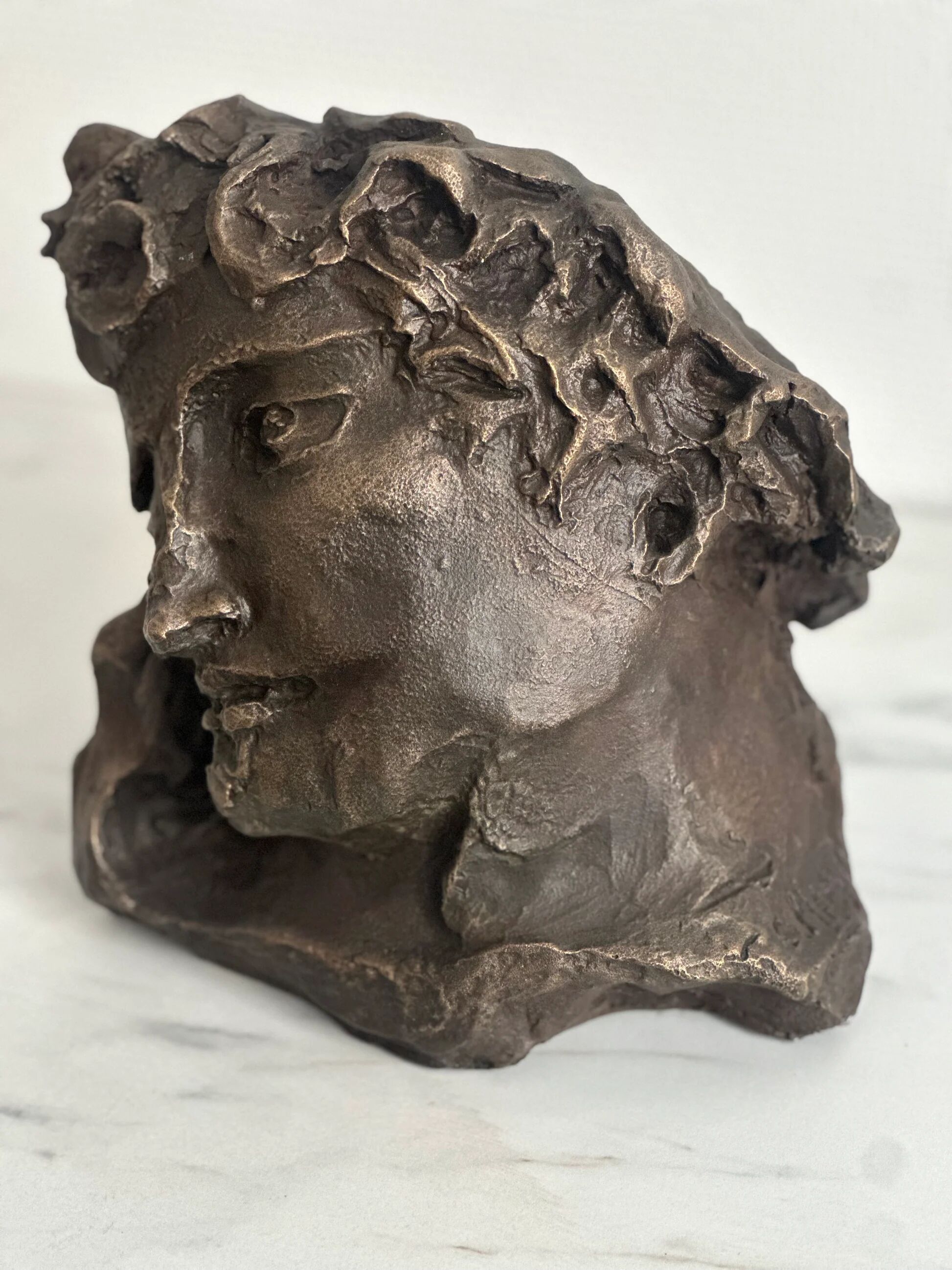 "The youth" — Claude Mary, bronze with patina, original numbered edition, 1992