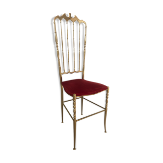 Vintage italian brass chiavari dining chairs stoelen hollywood regency