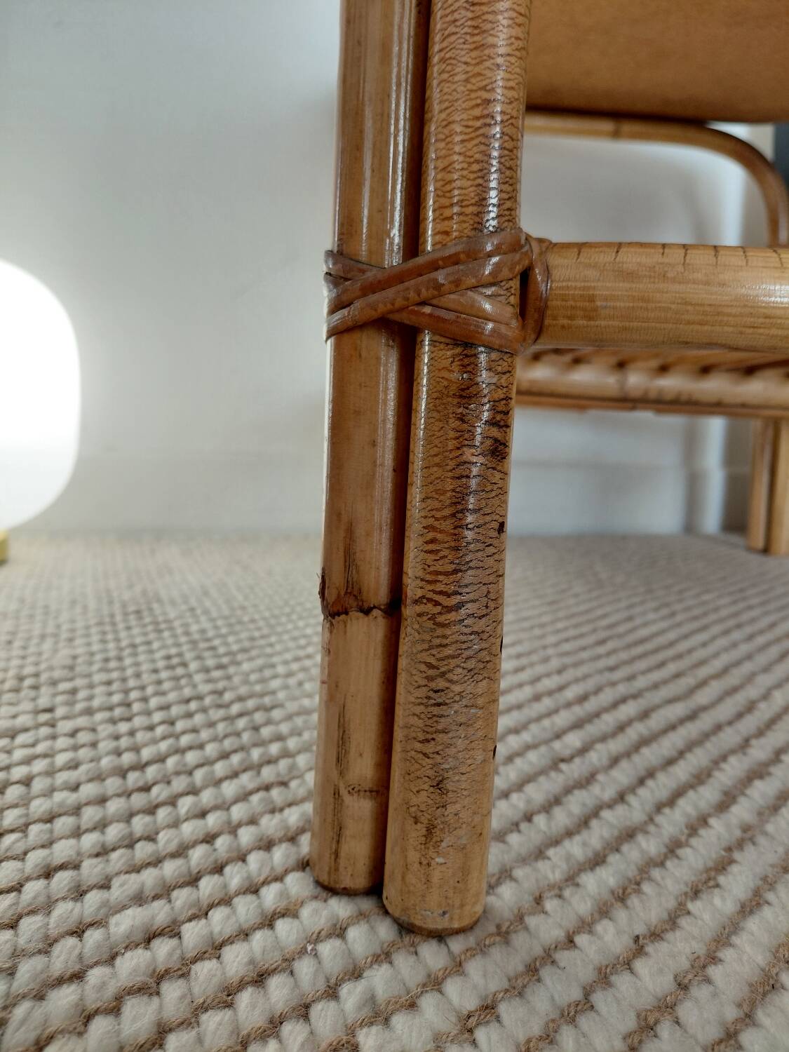 Vintage rattan coffee table from the 70s - organic lines, Riviera spirit.