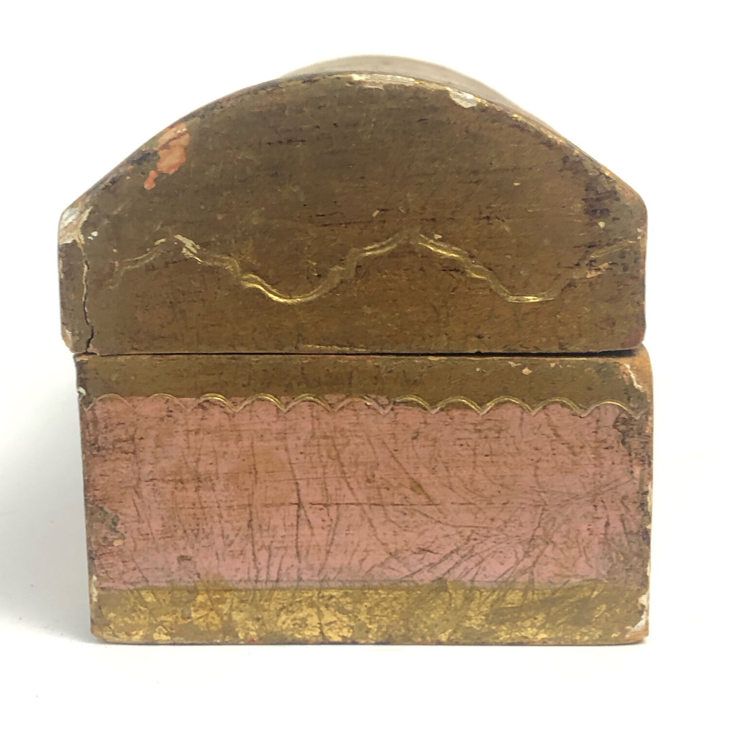 Florentine vintage box, pink and gold