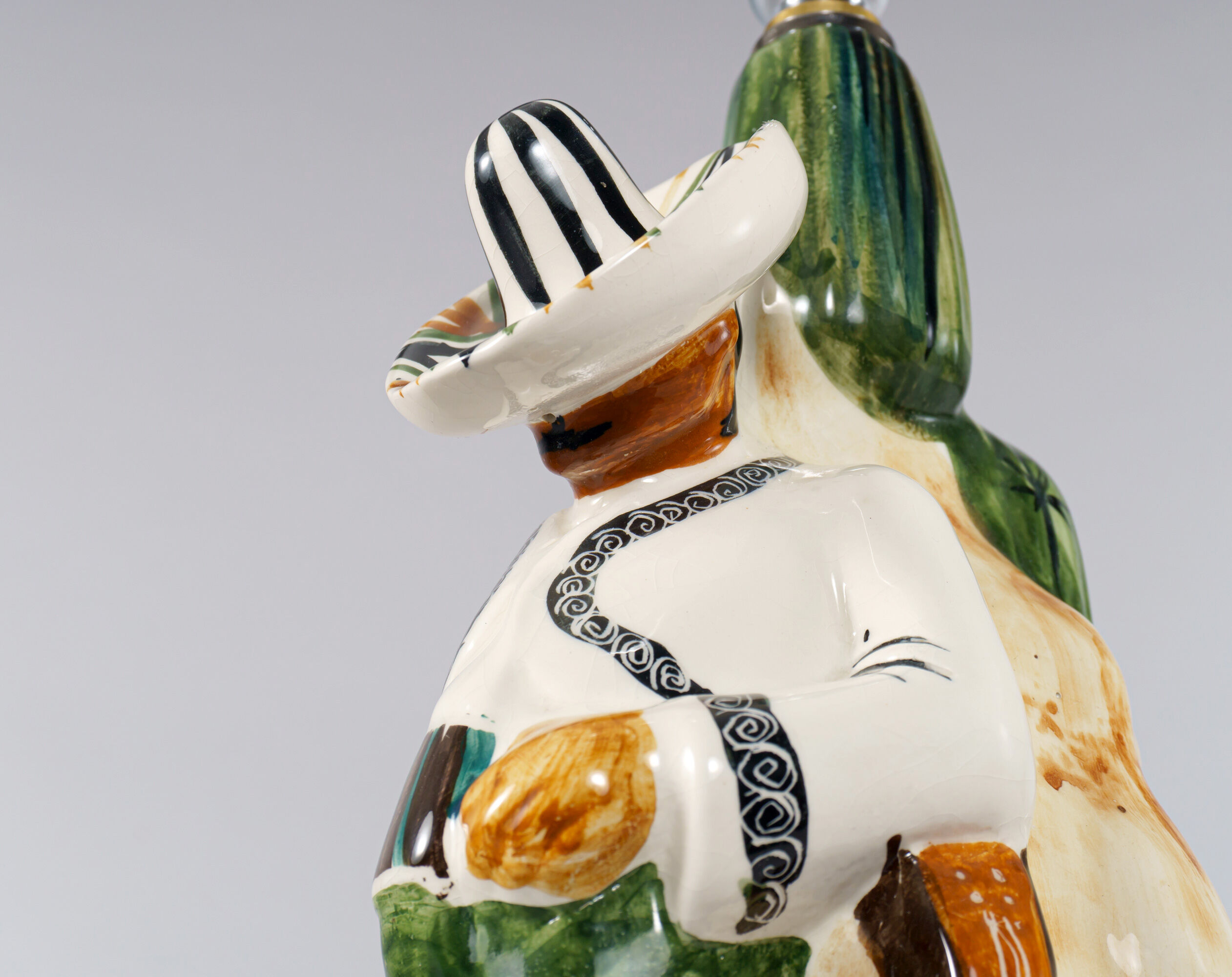 Vintage 1960s Jersey Pottery MCM Kitsch Mexican Siesta Table Lamp