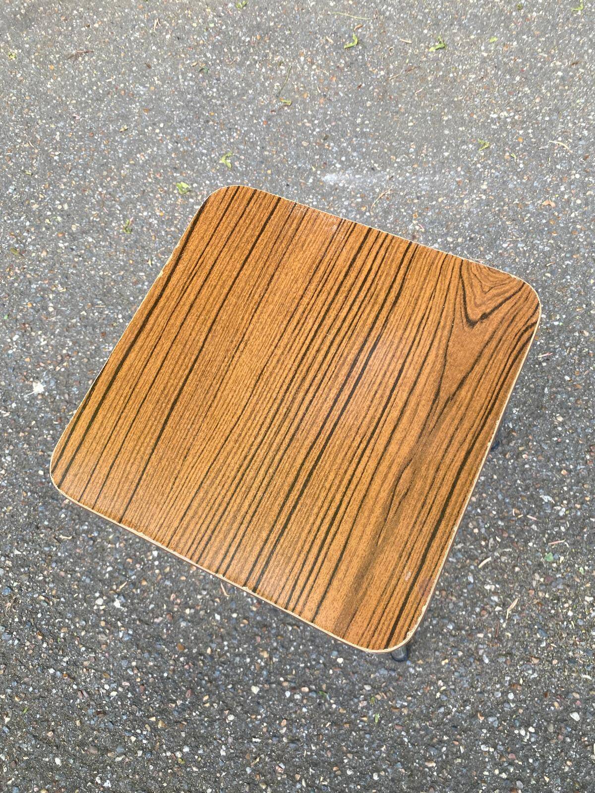80s wood effect formica stool