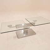 A '90s Coffetable - Glass and Stainless Steal