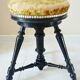 Piano stool of period and style Napoleon III, XIXth, tripod, blackened wood, adjustable