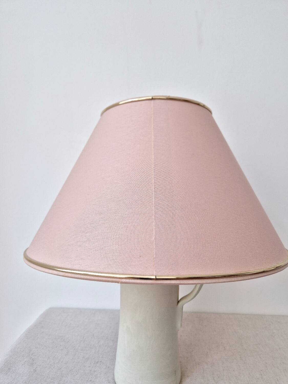 70s fabric lampshade with gold rim - vintage