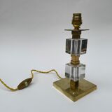 Paire de lampe en laiton et cristal 1930