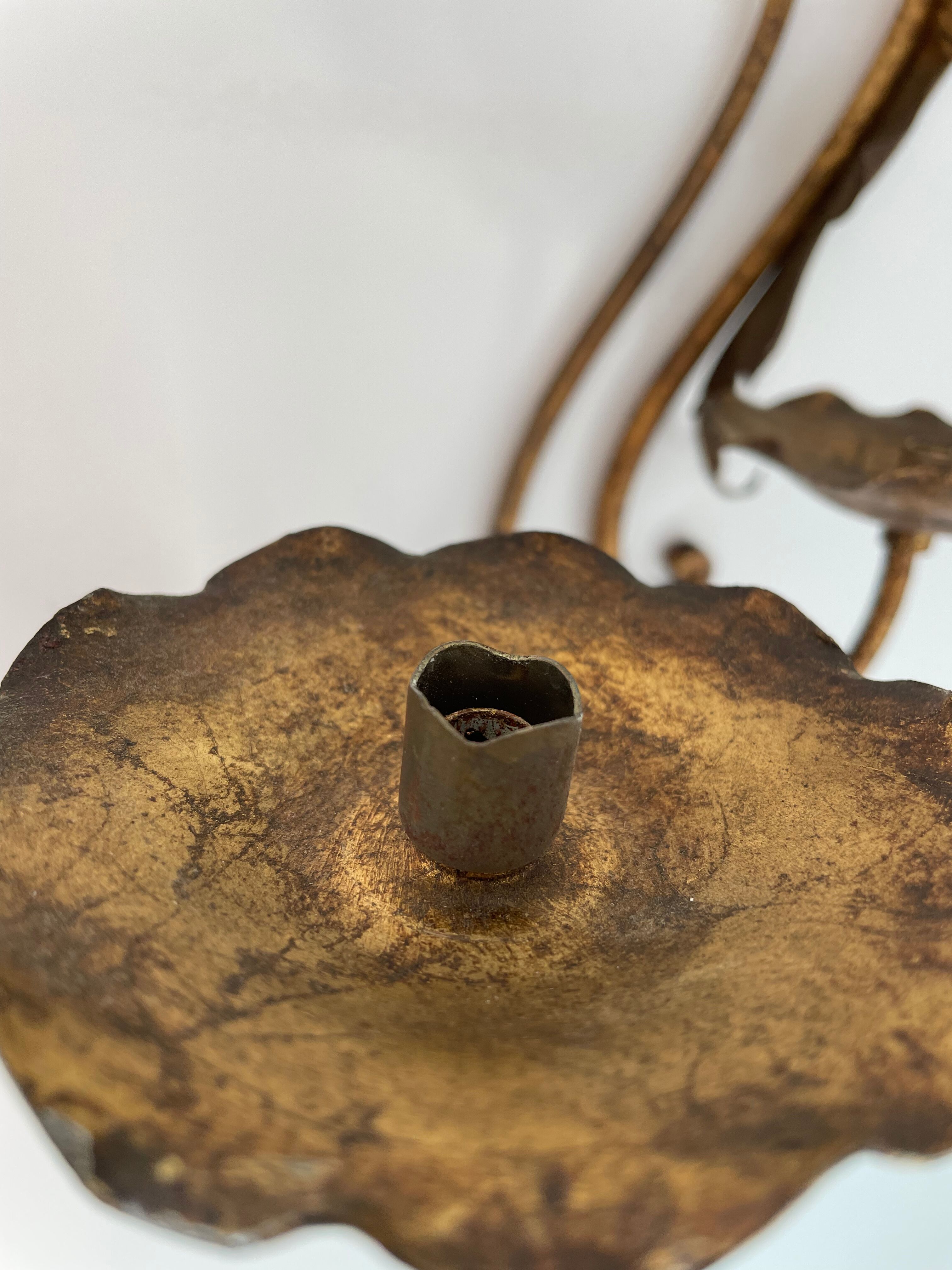 Pairs of sconces with 3 brass fires early XXth