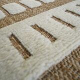 Contemporary geometric beige jute rug 120x160 cm