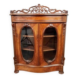 Vitrine galbée époque napoléon III en acajou vers 1850