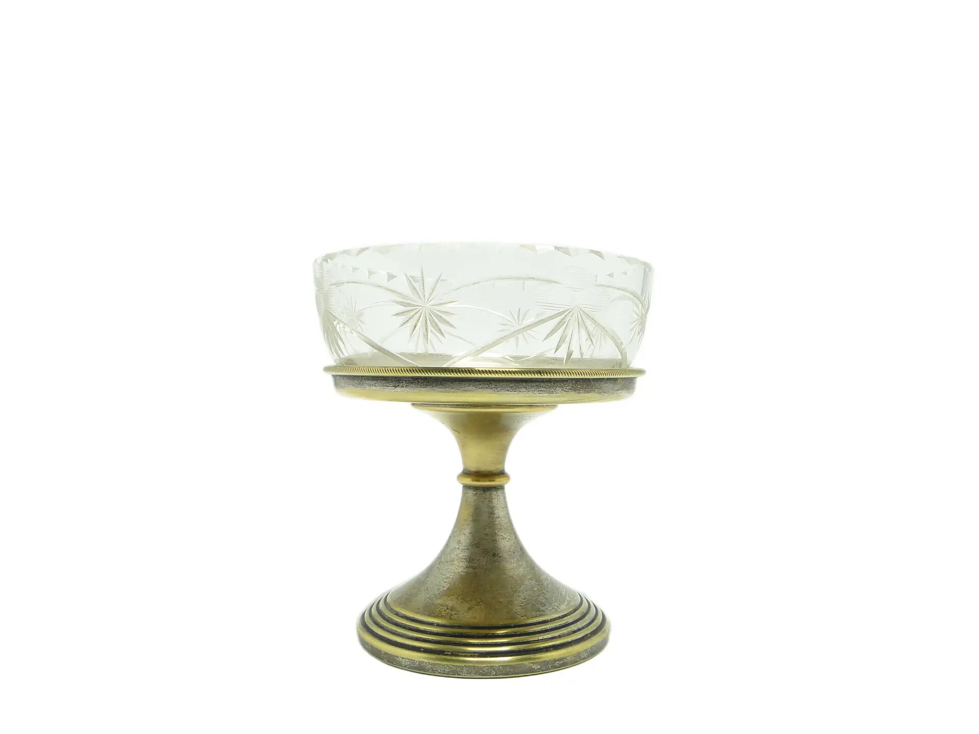 Sugar bowl, Art Deco, silver-plated brass, glass, Poland, 1930s.